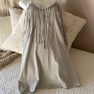 Zara Fauz Suede Fringe Suede Dress